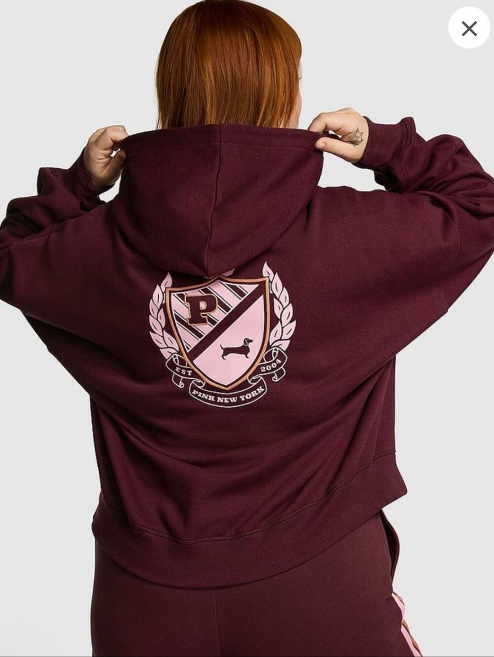 Victoria's Secret PINK Maroon Oversized Hoodie